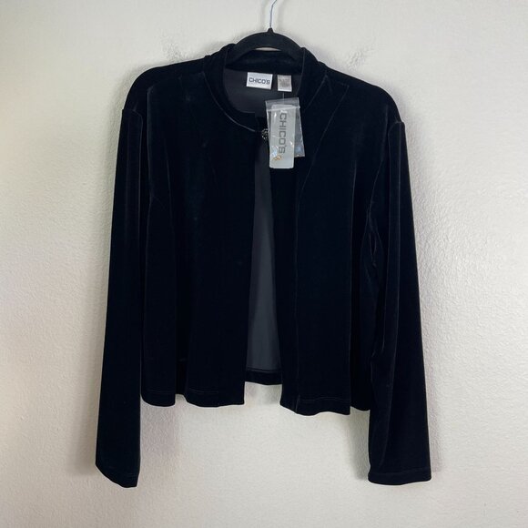 NEW Chicos Womens XL Basic Velvet Mallory Jacket Long Sleeve - Picture 8 of 9